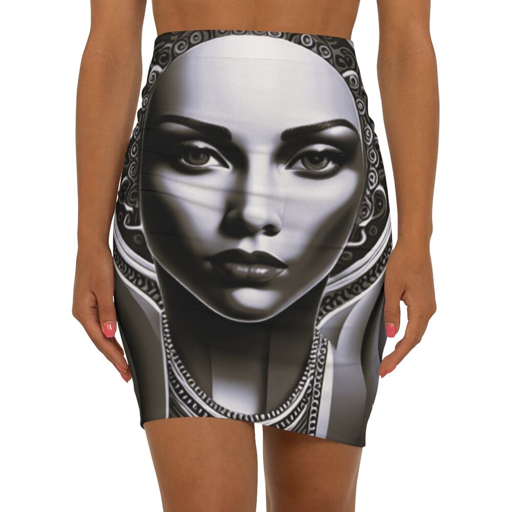 kokorepublic Women's Mid-Waist Pencil Skirt (AOP)